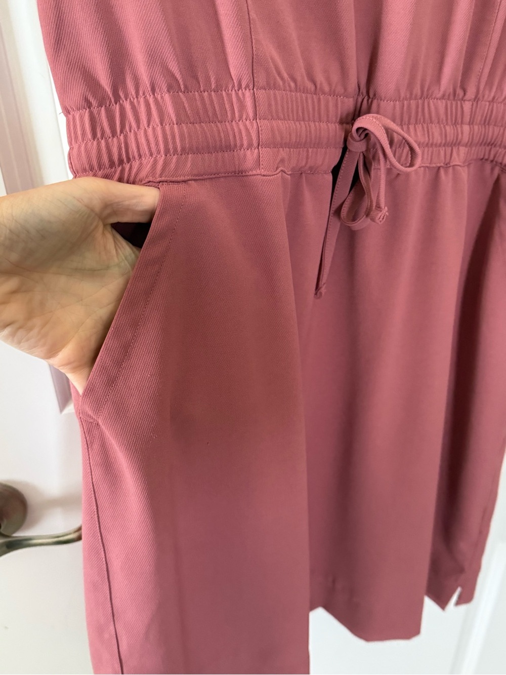 Dusty Rose Drawstring Waist Mini Dress - Picture 3 of 13
